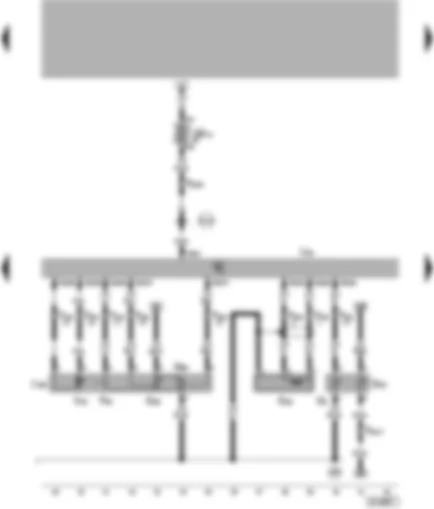 Wiring Diagram  VW POLO 2000 - Motronic control unit - idling switch - coolant temperature sender - engine speed sender - throttle valve control unit - throttle valve potentiometer - throttle valve positioner