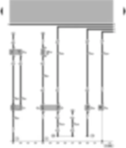 Wiring Diagram  VW POLO 2000 - Radiator fan thermo-switch - radiator fan - oil pressure switch (0.3 bar) - fuel gauge sender - fuel pump (pre-supply pump) - coolant shortage indicator sender