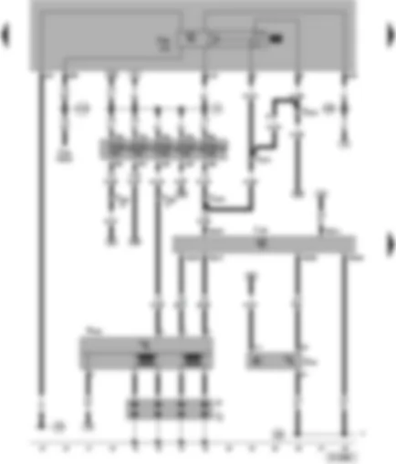 Wiring Diagram  VW POLO 2002 - Motronic control unit - hall sender - ignition transformer - spark plug connector - spark plugs - fuel shut-off control unit (crash)