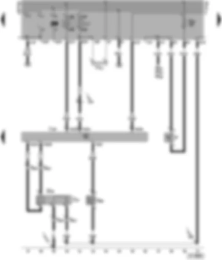 Wiring Diagram  VW POLO 2000 - Motronic control unit - activated charcoal filter system solenoid valve 1 (pulsed) - brake light switch - lambda probe