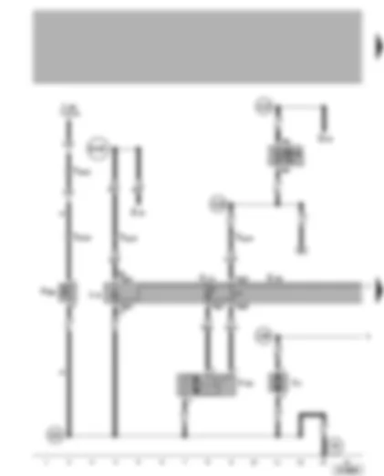 Wiring Diagram  VW POLO 2002 - Fresh air/air recirculating flap switch - fresh air blower - fresh/recirculating air flap control motor - additional heater - heater element contact switch