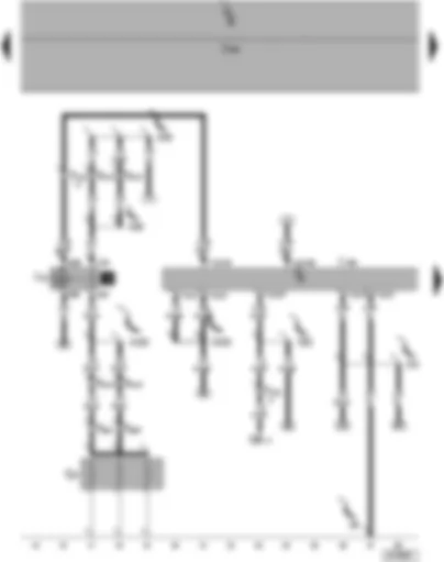 Электросхемa  VW POLO 2002 - Блок управления бортовой сети - блок управления системы впрыска дизельного двигателя - реле свечей накаливания - свечи накаливания (двигателя)