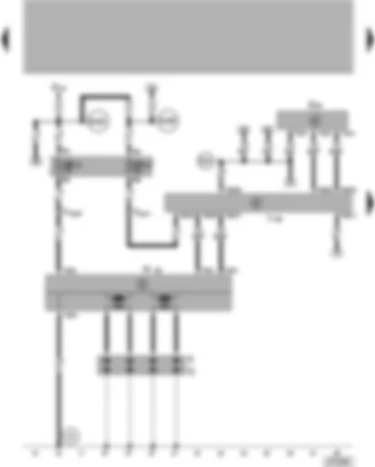 Wiring Diagram  VW POLO 2000 - Motronic control unit - engine speed sender - ignition transformer - spark plug connector - spark plugs - fuses