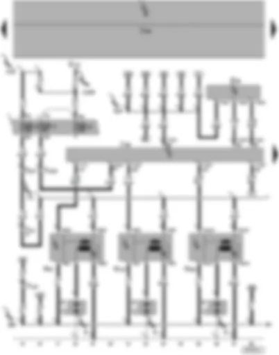 Электросхемa  VW POLO 2002 - Блок управления бортовой сети - блок управления Motronic - катушки зажигания 1 - 2 и 3 - датчик числа оборотов двигателя