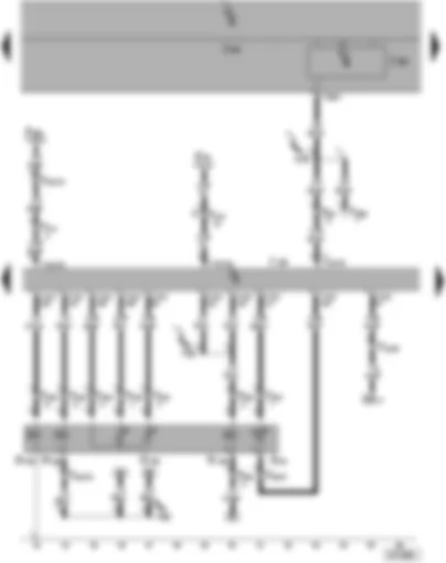 Wiring Diagram  VW POLO 2003 - Fuel temperature sender - modulating piston movement sender - fuel shut-off valve - metering unit - commencement of injection valve - data bus diagnostic interface - diagnostic socket