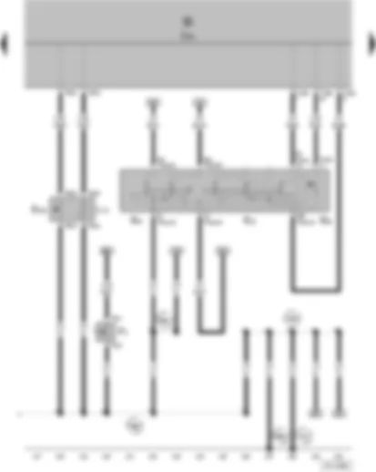 Wiring Diagram  VW POLO 2014 - Intermittent wiper switch - Rear wiper switch - Intermittent wiper control - Hazard warning lights button - Handbrake warning switch - Onboard power supply control unit - Button illumination