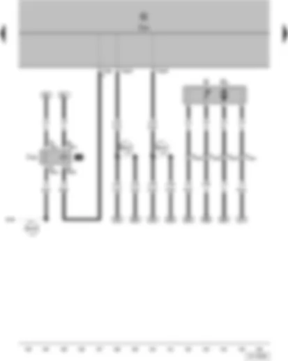 Wiring Diagram  VW POLO 2004 - Fuel gauge sender - Fuel pump (pre-supply pump) - Onboard power supply control unit - Fuel supply relay