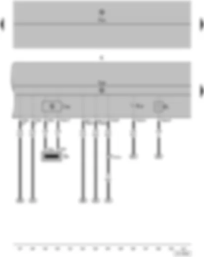 Электросхемa  VW POLO 2008 - Считывающая катушка иммобилайзера - указатель уровня топлива - комбинация приборов - контрольная лампа указателя низкого уровня охлаждающей жидкости - блок управления иммобилайзера - блок управления бортовой сети