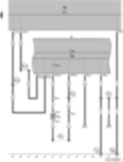 Wiring Diagram  VW POLO 2004 - Windscreen washer fluid level sender - washer fluid low warning lamp - onboard supply control unit - dash panel insert