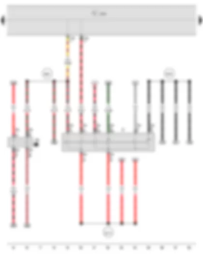 Электросхемa  VW POLO 2009 - Выключатель зажигания и стартера - Реле разгрузки контакта X - Блок управления бортовой сети