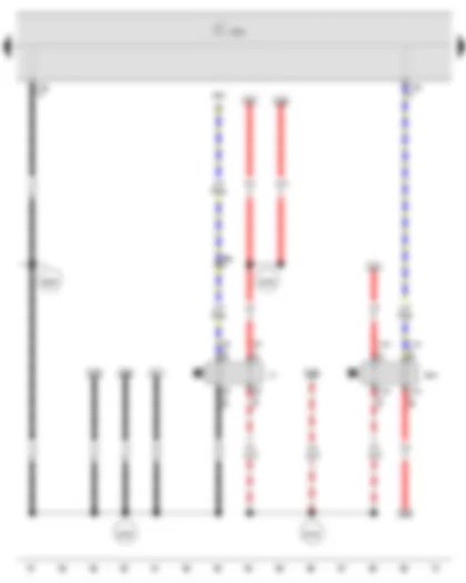 Электросхемa  VW POLO 2009 - Реле топливного насоса - Блок управления бортовой сети - Реле подачи топлива по напорной магистрали