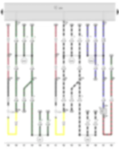 Электросхемa  VW POLO 2009 - Выключатель фонарей заднего хода - Блок управления бортовой сети - Лампа повторителя указателя поворота в наружном зеркале со стороны водителя - Лампа повторителя указателя поворота в наружном зеркале со стороны переднего пассажира