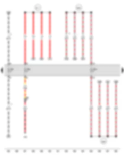 Электросхемa  VW POLO 2009 - Предохранитель 3 в блоке предохранителей A - Предохранитель 5 в блоке предохранителей A - Предохранитель 12 в блоке предохранителей A