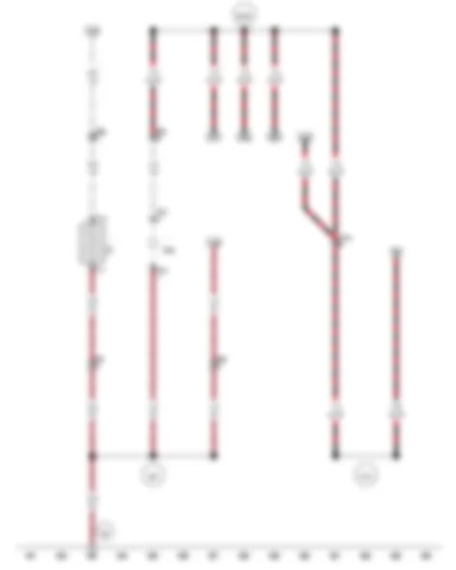 Электросхемa  VW POLO 2009 - Лампа верхнего стоп-сигнала - Нагревательный элемент заднего стекла