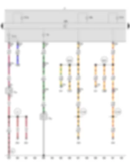 Электросхемa  VW POLO 2009 - Датчик давления масла - Датчик предупреждения о недостаточном уровне тормозной жидкости - Блок управления комбинации приборов - Комбинация приборов - Контрольная лампа давления масла - Контрольная лампа левых указателей поворота - Контрольная лампа тормозной системы - Контрольная лампа открывания крышки багажного отсека