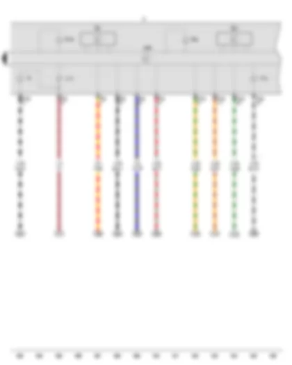 Электросхемa  VW POLO 2009 - Тахометр - Спидометр - Блок управления комбинации приборов - Комбинация приборов - Контрольная лампа дальнего света - Контрольная лампа заднего противотуманного фонаря - Контрольная лампа правых указателей поворота - Контрольная лампа резервного запаса топлива - Лампа подсветки комбинации приборов