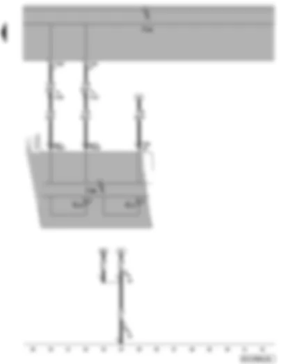 Электросхемa  VW POLO 2008 - Блок управления комбинации приборов - контрольная лампа подключения электрооборудования прицепа - контрольная лампа заднего противотуманного фонаря