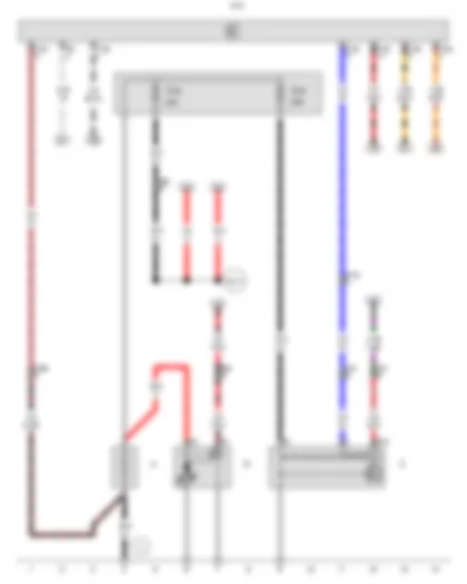 Wiring Diagram  VW POLO 2007 - Battery - Starter - Alternator - Onboard supply control unit - Fuse 1 (30) - in battery fuse holder - Fuse 2 (30) - in battery fuse holder