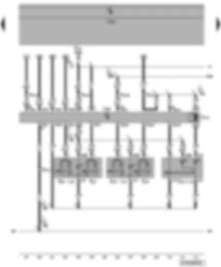 Wiring Diagram  VW POLO 2010 - Rear window regulator isolation switch - window regulator switch - driver door control unit - driver side window regulator motor