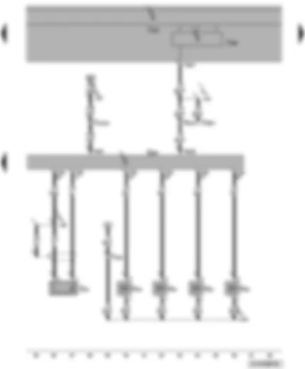 Wiring Diagram  VW POLO 2005 - Engine control unit - knock sensor 1 - injectors cylinder