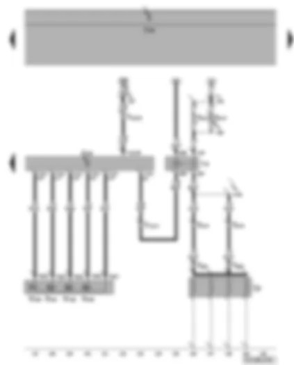 Wiring Diagram  VW POLO 2010 - Engine control unit - glow plug relay - engine glow plug - unit injector valve - No. 1 - 2 - 3 - 4 cyl.
