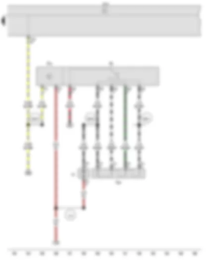 Wiring Diagram  VW SAVEIRO 2013 - Fresh air blower switch - Heater/heat output switch - Onboard supply control unit - Fresh air blower series resistor with overheating fuse - Fresh air blower