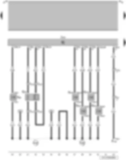 Wiring Diagram  VW SAVEIRO 2009 - Lambda probe - active charcoal filter system solenoid valve 1 - unit injector valve - No. 1 cyl. - unit injector valve - No. 2 cyl. - unit injector valve - No. 3 cyl. - unit injector valve - No. 4 cyl.