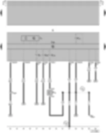 Wiring Diagram  VW SAVEIRO 2006 - Excessive speed warning indicator switch - Control unit with display in dash panel insert - Dash panel insert - Main beam warning lamp - Heated rear window warning lamp - Left turn signal warning lamp - Speed warning lamp - Odometer display