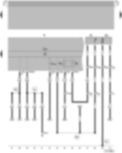 Wiring Diagram  VW SAVEIRO 2002 - Fuel gauge sender - Fuel gauge - Coolant temperature gauge - Fuel pump (pre-supply pump) - Control unit with display in dash panel insert - Dash panel insert  - Electronic power control fault lamp