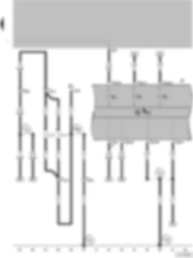 Wiring Diagram  VW SAVEIRO 2006 - Fresh air blower switch - Control unit with display in dash panel insert - Dash panel insert - Main beam warning lamp - Alternator warning lamp - Side light warning lamp