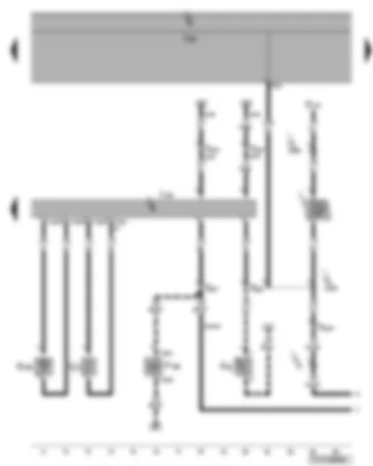Электросхемa  VW SHARAN 2004 - Датчик разряжения дополнительного отопителя - блок управления отопителя B5W S/ D5W S - датчик перегрева - свеча накаливания отопителя - датчик температуры наружного воздуха