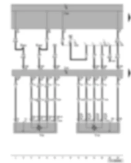 Wiring Diagram  VW SHARAN 2005 - Air conditioning system control unit - self-diagnosis connection - temperature flap control motor - front air distribution control motor