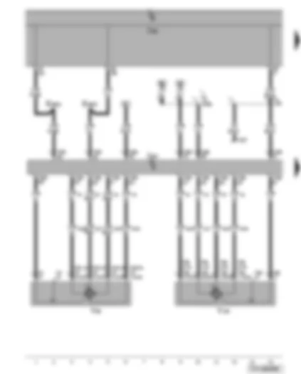 Wiring Diagram  VW SHARAN 2010 - Air conditioning system control unit - self-diagnosis connection - temperature flap control motor - front air distribution control motor