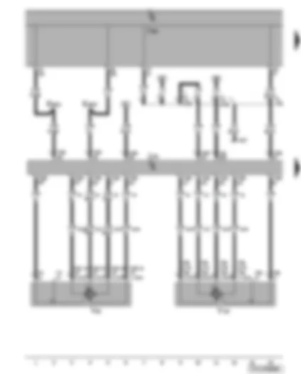 Wiring Diagram  VW SHARAN 2010 - Air conditioning system control unit - self-diagnosis connection - temperature flap control motor - front air distribution control motor
