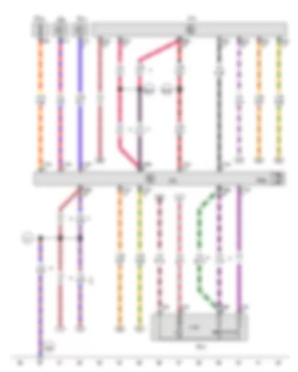 Wiring Diagram  VW SHARAN 2012 - Starter button - Onboard supply control unit - Control unit for electronic steering column lock