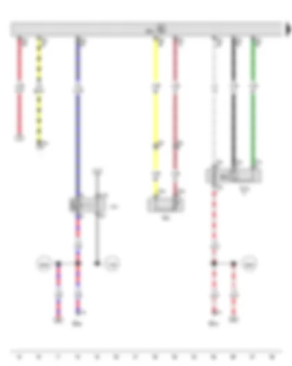 Wiring Diagram  VW SHARAN 2011 - Radiator outlet coolant temperature sender - Lambda probe after catalytic converter - Engine control unit - Engine component current supply relay - 4-pin connector