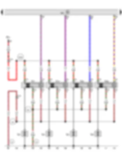 Wiring Diagram  VW SHARAN 2011 - Engine control unit - Ignition coil 1 with output stage - Ignition coil 2 with output stage - Ignition coil 3 with output stage - Ignition coil 4 with output stage