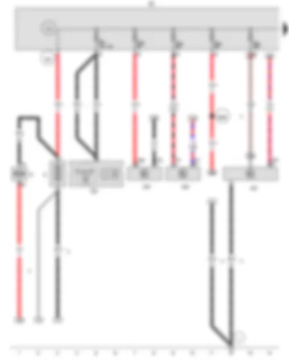 Wiring Diagram  VW SHARAN 2012 - Battery - Starter - Battery monitor control unit - Fuse holder A
