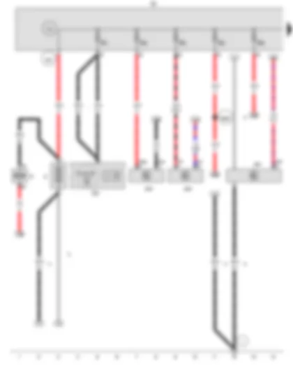 Wiring Diagram  VW SHARAN 2014 - Battery - Starter - Battery monitor control unit - Fuse holder A
