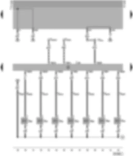 Wiring Diagram  VW SHARAN 1997 - Motronic control unit - injector - EGR valve