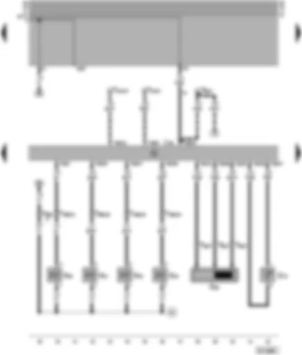 Wiring Diagram  VW SHARAN 1996 - Simos control unit - engine speed sender - intake manifold temperature sender - injectors