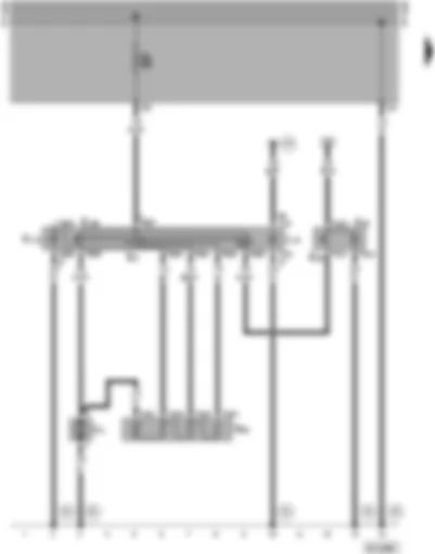 Wiring Diagram  VW SHARAN 1998 - Air conditioner switch - fresh air blower switch - fresh air blower - fresh air and air recirculation switch