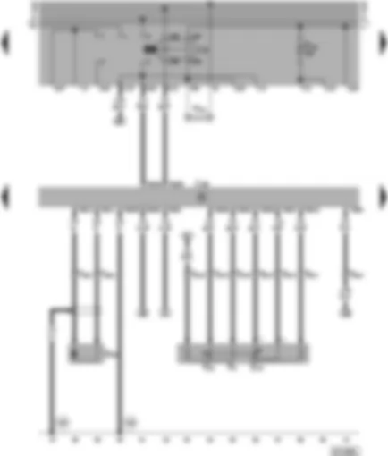 Wiring Diagram  VW SHARAN 1997 - Diesel direct injection system control unit - needle lift sender - accelerator position sender - idling switch - kick-down switch