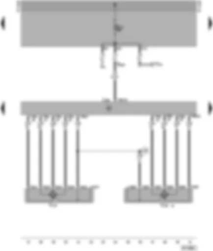 Wiring Diagram  VW SHARAN 1997 - Climatronic control unit - rear air distribution positioning motor - rear temperature flap positioning motor