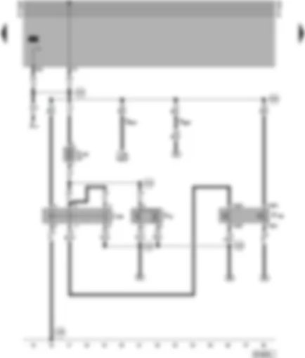 Wiring Diagram  VW SHARAN 1998 - Radiator fan control unit - air conditioner pressure switch - air conditioner de-coupling relay