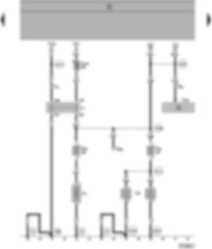 Wiring Diagram  VW SHARAN 1999 - Heater control unit B4W/D4W - battery cut-out relay - second battery - 12 V socket