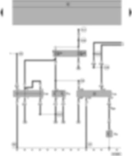 Wiring Diagram  VW SHARAN 1998 - Radiator fan thermo-switch - air conditioner uncoupling relay - radiator fan run-on control unit