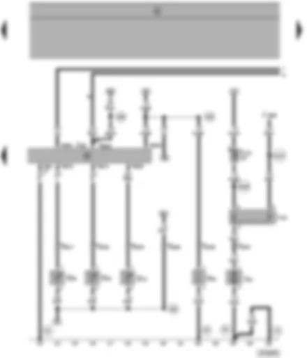 Wiring Diagram  VW SHARAN 2000 - Motronic control unit - coolant temperature sender - intake manifold temperature sender - exhaust gas recirculation temperature sensor - continued circulation of coolant