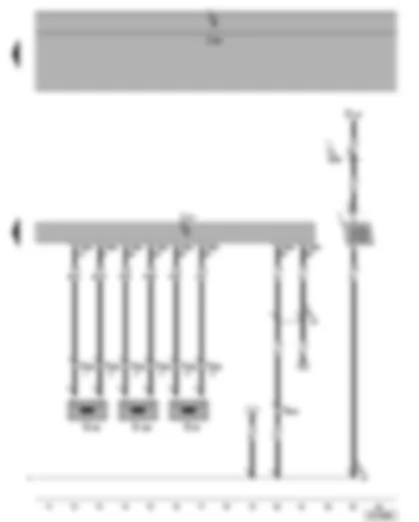 Wiring Diagram  VW SHARAN 2002 - Automatic gearbox control unit - vehicle speed sender - intermediate shaft speed sender - gearbox input speed sender