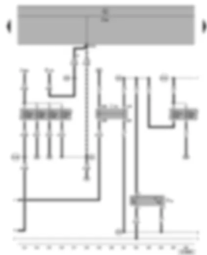 Электросхемa  VW SHARAN 2002 - Реле включения 2-й скорости вентилятора радиатора - термовыключатель вентилятора радиатора